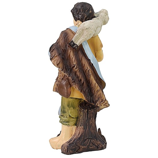 Niño con cordero en resina serie 9 cm Mundo Pesebre