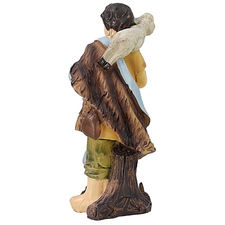 Niño con cordero en resina serie 9 cm Mundo Pesebre