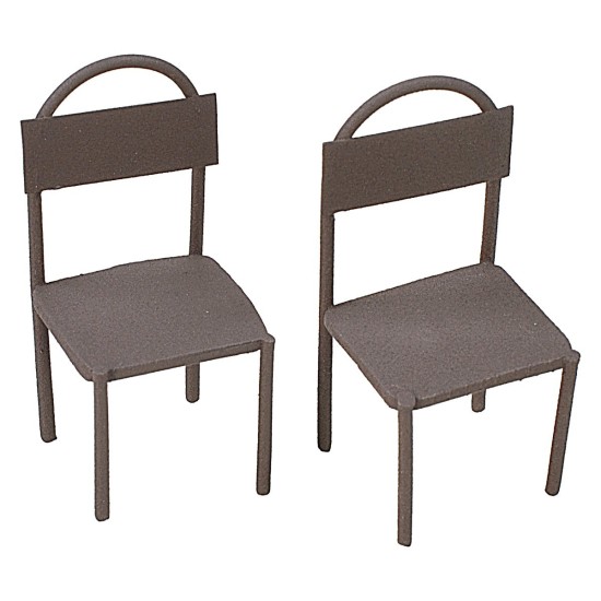 Metal table with 2 chairs for statues 8 cm.