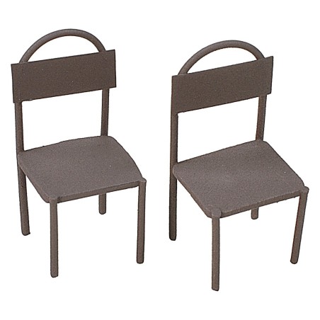 Metal table with 2 chairs for statues 8 cm.