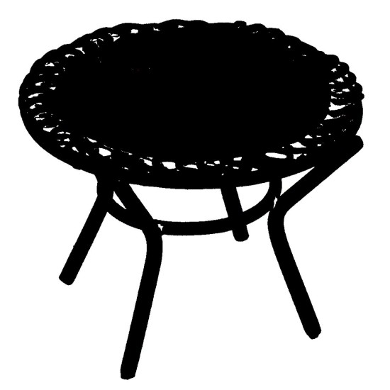 Metal table with 2 chairs for statues 8 cm.