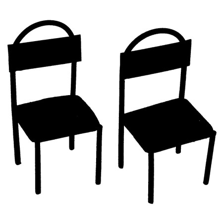 Metal table with 2 chairs for statues 8 cm.