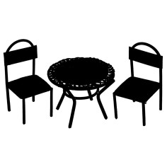 Metal table with 2 chairs for statues 8 cm. 2