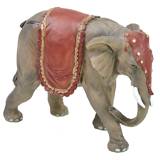 Elefante adornado en resina de 27,5x9x21 cm h Mondo Presepi