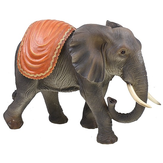 Elefante con manta de resina de 46x22x33 cm de altura Mondo Presepi