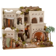 Presepe arabo illuminato con fontana funzionante completo di 2