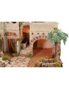 Pueblo árabe iluminado con oasis y fuente de 62x43x51 cm h