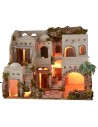 Pueblo árabe iluminado con oasis y fuente de 62x43x51 cm h