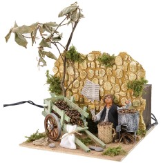 Chestnut maker in motion 10 cm with fire effect cm 18x20x24 h 2