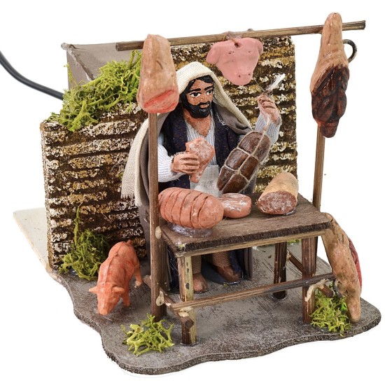 Carnicero oriental en movimiento 8 cm Mundo Pesebre