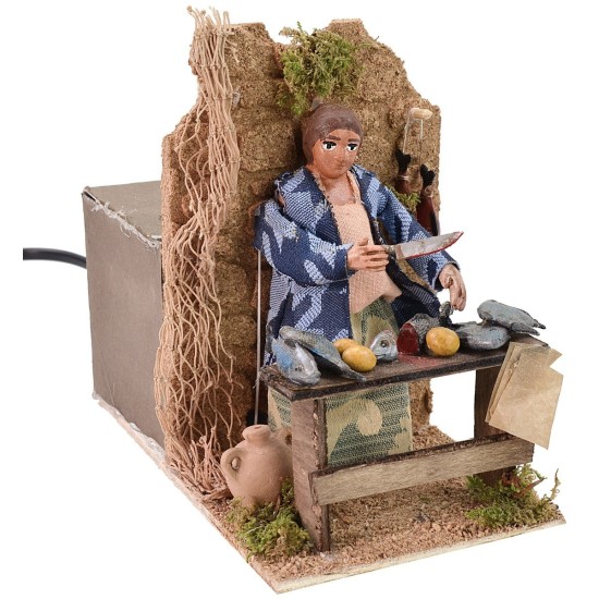 Pescadera en movimiento cm 10 Mundo Pesebres