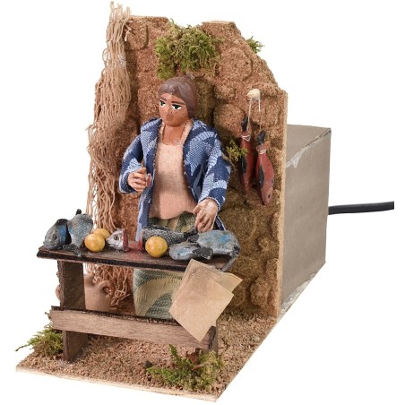 Pescadera en movimiento cm 10 Mundo Pesebres