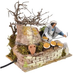Panadera con horno en movimiento serie 12 cm Mundo Pesebre 2