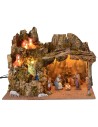 Nativity scene complete with statues with lights and working