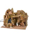 Nativity scene complete with statues with lights and working