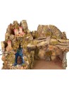 Nativity scene with landscape, lights and working waterfall cm
