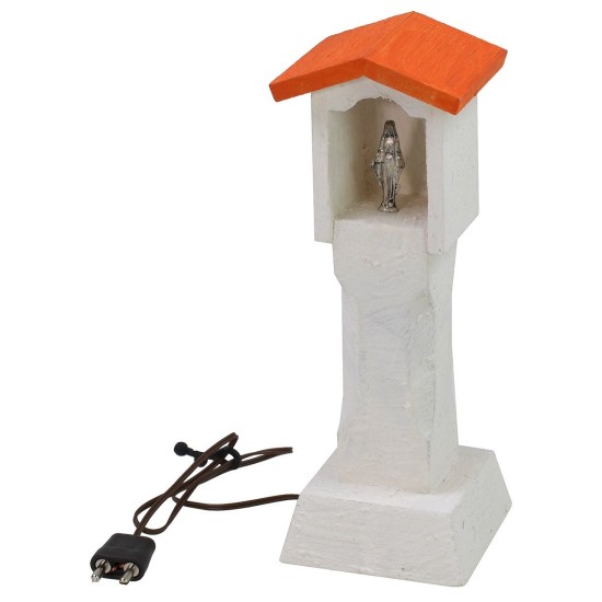 Santella illuminata 3,5V. con Madonna cm 5x5x13,5 h Mondo