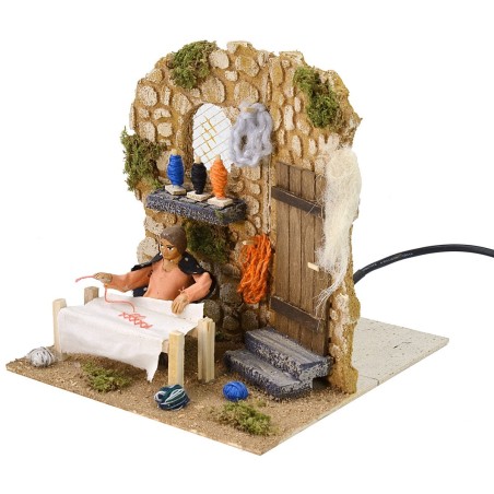 Ricamatrice in movimento serie 8 cm Mondo Presepi