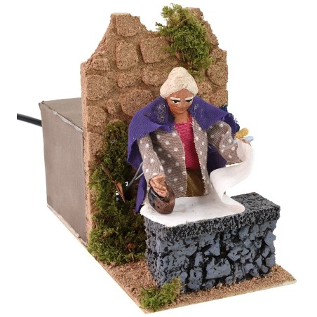 Woman ironing in motion 10 cm