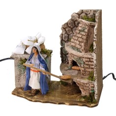Moving Palestinian Baker 12cm with working fire 2