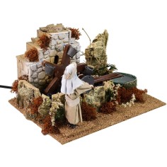 Noria con hombre en estilo árabe en movimiento cm 26x20x16 h Mundo