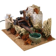 Noria con hombre en estilo árabe en movimiento cm 26x20x16 h 2