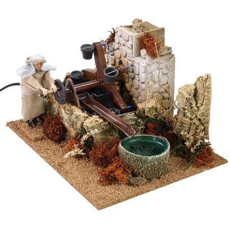 Noria con uomo in stile arabo in movimento cm 26x20x16 h Mondo