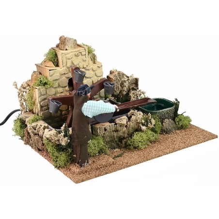 Noria con uomo in movimento cm 26x20x17 h Mondo Presepi