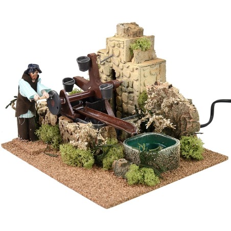 Noria with man on the move cm 26x20x17 h