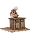 Donna popolare che impasta in movimento 30 cm Mondo Presepi