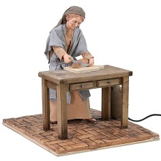 Donna Orientale che affetta il pane in movimento 30 cm Mondo 2