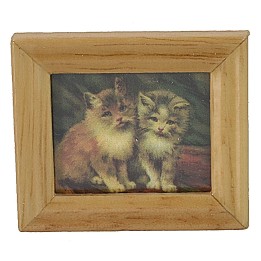 Quadro con gatti 4x3,5 cm