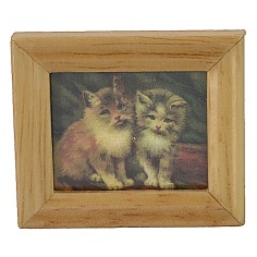 Painting with cats 4x3.5 cm