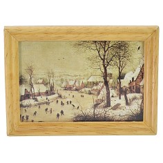 Cuadro con paisaje nevado 7,3x5,2 cm Mundo Pesebres