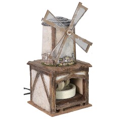 Molino de viento con muela funcionando cm 15,5x15,5x36 h 2