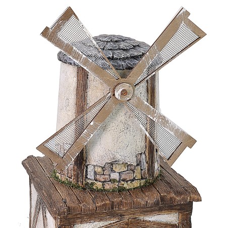 Windmill with working grinder cm 15,5x15,5x36 h
