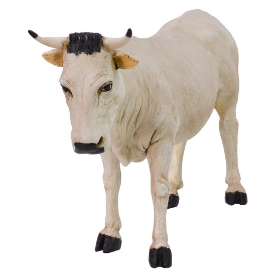 White ox in resin for statues of 30 cm Pigini