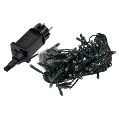 Catena 100 led bianco/blu con giochi di luce per esterno e 2