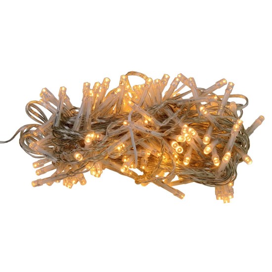Cadena de 180 luces LED blanco cálido con juegos de luces para exterior y