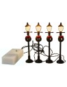 Set of 4 black street lamps with 10 cm battery-operated