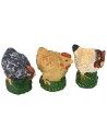 Set 6 gallinacei in resina per statue da 8-10 cm