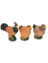 Juego de 6 aves de corral en resina para estatuas de 12 cm