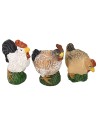 Juego de 6 aves de corral en resina para estatuas de 12 cm