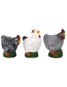 Juego de 6 aves de corral en resina para estatuas de 12 cm
