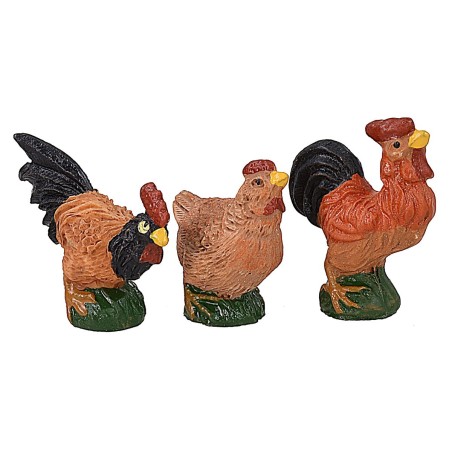 Set 6 gallinacei in resina per statue da 12 cm Mondo Presepi
