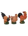 Juego de 6 aves de corral en resina para estatuas de 12 cm