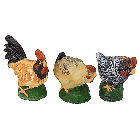 Set 6 gallinacei in resina per statue da 8 cm