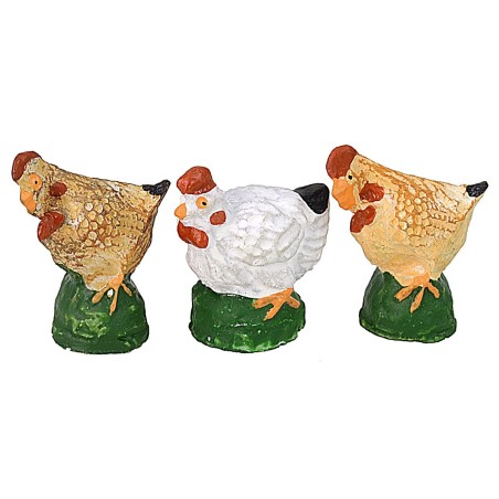 Set 6 gallinacei in resina per statue da 8 cm