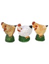 Juego de 6 aves de corral en resina para estatuas de 8 cm