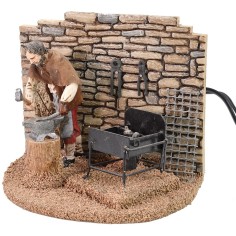 Blacksmith in motion 12 cm Landi Moranduzzo with embers effect 2